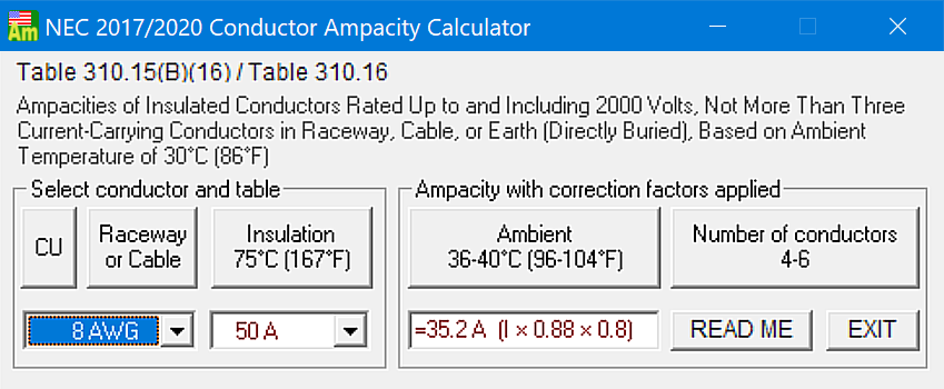 Cable Ampacity Calculator - Calculation Software